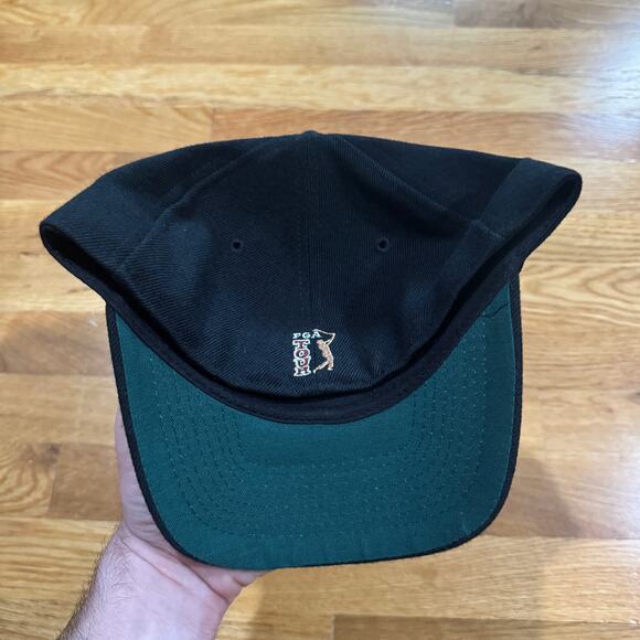 Vintage Golf Hat PGA Tour Fitted Cap Black Green Underbrim WOOL 7&1/2 RARE - Picture 3 of 5